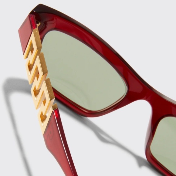 NWT Versace VE4419 Transparent Red Cat Eye 52mm Sunglasses